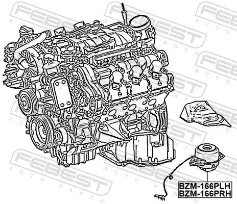 Lagerung, Motor links FEBEST BZM-166PLH Bild Lagerung, Motor links FEBEST BZM-166PLH