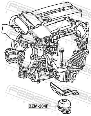 Lagerung, Motor vorne FEBEST BZM-204F Bild Lagerung, Motor vorne FEBEST BZM-204F