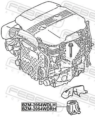 Lagerung, Motor rechts FEBEST BZM-2054WDRH Bild Lagerung, Motor rechts FEBEST BZM-2054WDRH
