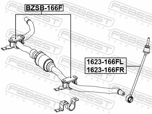 Reparatursatz, Stabilisatorlager Vorderachse beidseitig FEBEST BZSB-166F Bild Reparatursatz, Stabilisatorlager Vorderachse beidseitig FEBEST BZSB-166F