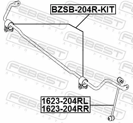 Reparatursatz, Stabilisatorlager Hinterachse beidseitig FEBEST BZSB-204R-KIT Bild Reparatursatz, Stabilisatorlager Hinterachse beidseitig FEBEST BZSB-204R-KIT