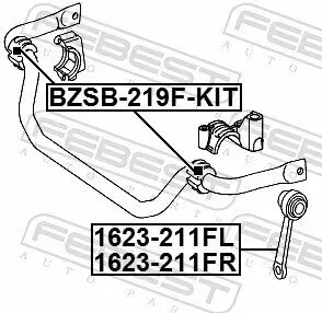 Reparatursatz, Stabilisatorlager Vorderachse beidseitig FEBEST BZSB-219F-KIT Bild Reparatursatz, Stabilisatorlager Vorderachse beidseitig FEBEST BZSB-219F-KIT