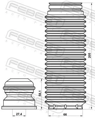 Staubschutzsatz, Stoßdämpfer Vorderachse FEBEST BZSHB-639F-KIT Bild Staubschutzsatz, Stoßdämpfer Vorderachse FEBEST BZSHB-639F-KIT