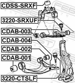 Lagerung, Lenker Vorderachse oben innen FEBEST CDAB-003 Bild Lagerung, Lenker Vorderachse oben innen FEBEST CDAB-003