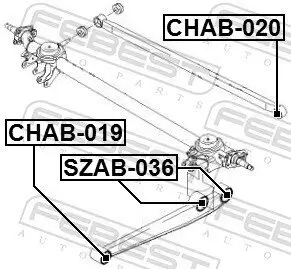 Lagerung, Lenker Hinterachse unten FEBEST CHAB-020 Bild Lagerung, Lenker Hinterachse unten FEBEST CHAB-020