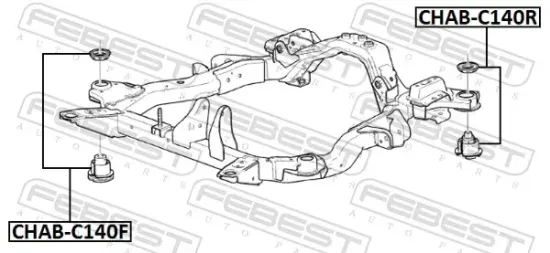 Lagerung, Achskörper vorne FEBEST CHAB-C140F Bild Lagerung, Achskörper vorne FEBEST CHAB-C140F