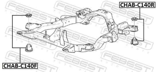 Lagerung, Achskörper hinten FEBEST CHAB-C140R Bild Lagerung, Achskörper hinten FEBEST CHAB-C140R