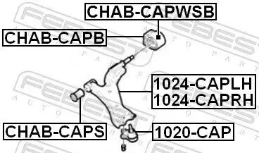 Lagerung, Lenker vorne Vorderachse unten FEBEST CHAB-CAPS Bild Lagerung, Lenker vorne Vorderachse unten FEBEST CHAB-CAPS
