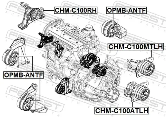 Lagerung, Motor rechts FEBEST CHM-C100RH Bild Lagerung, Motor rechts FEBEST CHM-C100RH