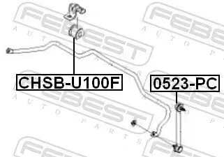 Lagerung, Stabilisator Vorderachse FEBEST CHSB-U100F Bild Lagerung, Stabilisator Vorderachse FEBEST CHSB-U100F