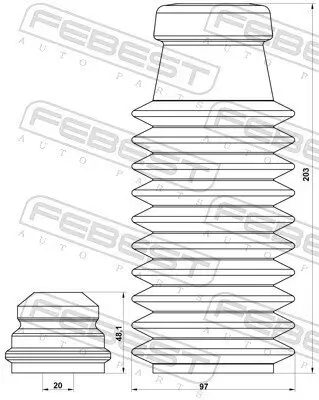 Staubschutzsatz, Stoßdämpfer Vorderachse FEBEST CHSHB-VOYIVF-KIT Bild Staubschutzsatz, Stoßdämpfer Vorderachse FEBEST CHSHB-VOYIVF-KIT