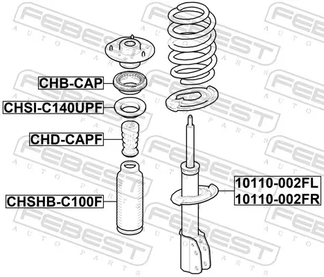 Federteller Vorderachse oben FEBEST CHSI-C140UPF Bild Federteller Vorderachse oben FEBEST CHSI-C140UPF