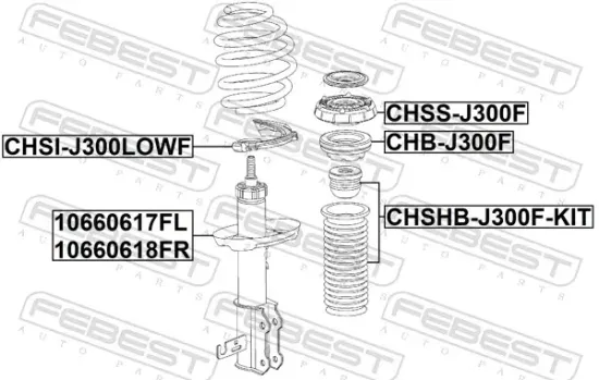 Federteller Vorderachse unten FEBEST CHSI-J300LOWF Bild Federteller Vorderachse unten FEBEST CHSI-J300LOWF