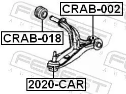 Lagerung, Lenker hinten rechts Vorderachse unten FEBEST CRAB-018 Bild Lagerung, Lenker hinten rechts Vorderachse unten FEBEST CRAB-018