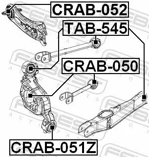 Lagerung, Lenker Hinterachse unten FEBEST CRAB-051Z Bild Lagerung, Lenker Hinterachse unten FEBEST CRAB-051Z