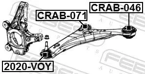 Lagerung, Lenker vorne innen FEBEST CRAB-071 Bild Lagerung, Lenker vorne innen FEBEST CRAB-071