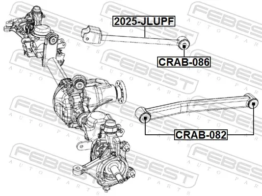 Lagerung, Lenker hinter der Achse Vorderachse FEBEST CRAB-086 Bild Lagerung, Lenker hinter der Achse Vorderachse FEBEST CRAB-086