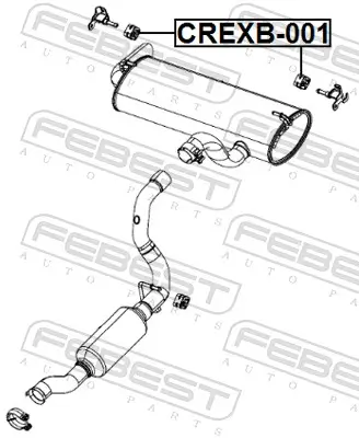 Anschlagpuffer, Schalldämpfer hinten FEBEST CREXB-001 Bild Anschlagpuffer, Schalldämpfer hinten FEBEST CREXB-001