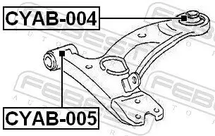 Lagerung, Lenker Vorderachse unten hinten FEBEST CYAB-004 Bild Lagerung, Lenker Vorderachse unten hinten FEBEST CYAB-004