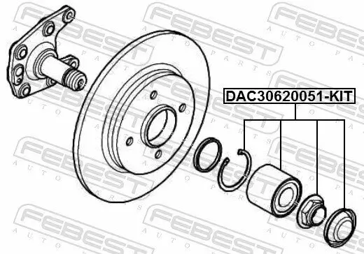 Radlagersatz Hinterachse FEBEST DAC30620051-KIT Bild Radlagersatz Hinterachse FEBEST DAC30620051-KIT