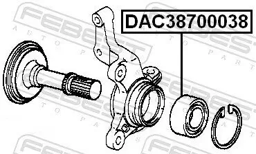 Radlager Vorderachse beidseitig FEBEST DAC38700038 Bild Radlager Vorderachse beidseitig FEBEST DAC38700038