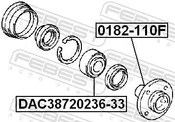 Radlager Vorderachse beidseitig FEBEST DAC38720236-33 Bild Radlager Vorderachse beidseitig FEBEST DAC38720236-33