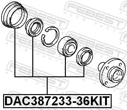 Radlagersatz Vorderachse FEBEST DAC387233-36KIT Bild Radlagersatz Vorderachse FEBEST DAC387233-36KIT