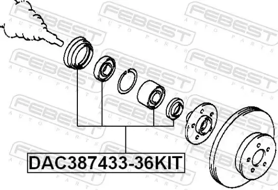 Radlagersatz Vorderachse FEBEST DAC387433-36KIT Bild Radlagersatz Vorderachse FEBEST DAC387433-36KIT