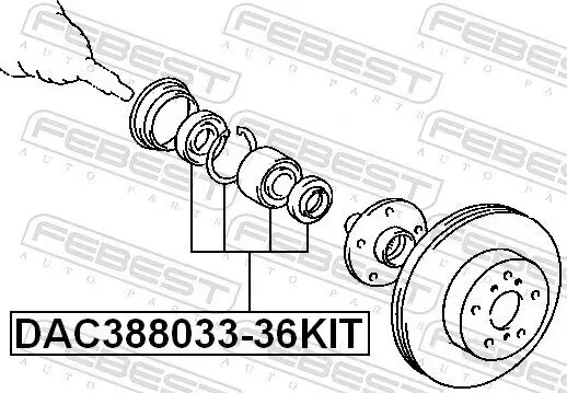 Radlagersatz Vorderachse FEBEST DAC388033-36KIT Bild Radlagersatz Vorderachse FEBEST DAC388033-36KIT