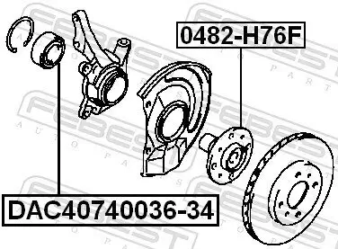 Radlager Vorderachse beidseitig FEBEST DAC40740036-34 Bild Radlager Vorderachse beidseitig FEBEST DAC40740036-34