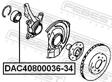 Radlager Vorderachse beidseitig FEBEST DAC40800036-34 Bild Radlager Vorderachse beidseitig FEBEST DAC40800036-34