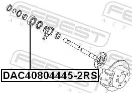 Radlager Hinterachse beidseitig FEBEST DAC40804445-2RS Bild Radlager Hinterachse beidseitig FEBEST DAC40804445-2RS