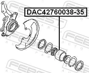 Radlager Vorderachse beidseitig FEBEST DAC42760038-35 Bild Radlager Vorderachse beidseitig FEBEST DAC42760038-35