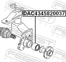 Radlager Vorderachse beidseitig FEBEST DAC4345820037 Bild Radlager Vorderachse beidseitig FEBEST DAC4345820037