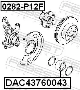 Radlager Vorderachse beidseitig FEBEST DAC43760043 Bild Radlager Vorderachse beidseitig FEBEST DAC43760043