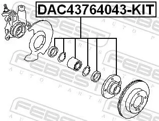 Radlager Vorderachse beidseitig FEBEST DAC43764043-KIT Bild Radlager Vorderachse beidseitig FEBEST DAC43764043-KIT