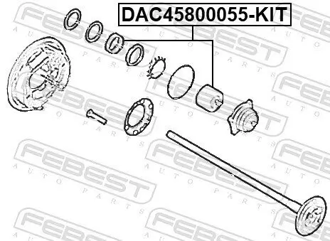 Radlagersatz FEBEST DAC45800055-KIT Bild Radlagersatz FEBEST DAC45800055-KIT