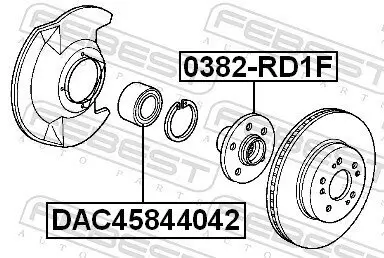 Radlager Vorderachse beidseitig FEBEST DAC45844042 Bild Radlager Vorderachse beidseitig FEBEST DAC45844042