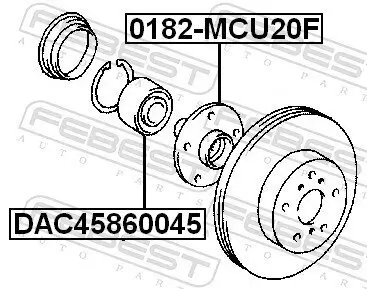 Radlager Vorderachse beidseitig FEBEST DAC45860045 Bild Radlager Vorderachse beidseitig FEBEST DAC45860045