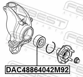 Radlager Hinterachse beidseitig FEBEST DAC48864042M92 Bild Radlager Hinterachse beidseitig FEBEST DAC48864042M92