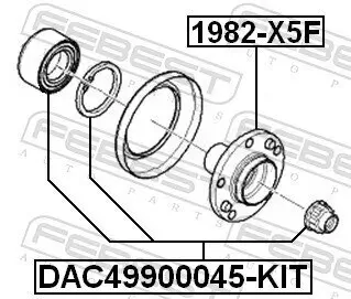 Radlager Vorderachse beidseitig FEBEST DAC49900045-KIT Bild Radlager Vorderachse beidseitig FEBEST DAC49900045-KIT