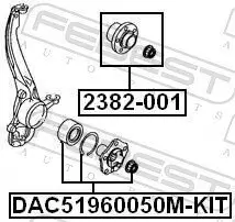 Radlagersatz FEBEST DAC51960050M-KIT Bild Radlagersatz FEBEST DAC51960050M-KIT