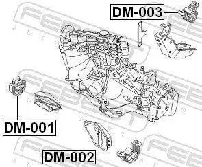 Lagerung, Motor vorne rechts FEBEST DM-001 Bild Lagerung, Motor vorne rechts FEBEST DM-001