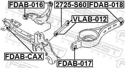 Lagerung, Lenker Hinterachse unten innen FEBEST FDAB-018 Bild Lagerung, Lenker Hinterachse unten innen FEBEST FDAB-018