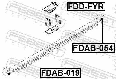 Lagerbuchse, Blattfeder vor der Achse FEBEST FDAB-019 Bild Lagerbuchse, Blattfeder vor der Achse FEBEST FDAB-019