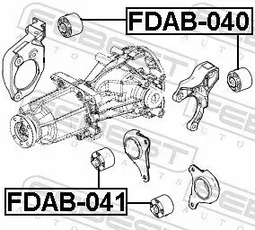 Lagerung, Differential Hinterachse oben hinten FEBEST FDAB-040 Bild Lagerung, Differential Hinterachse oben hinten FEBEST FDAB-040