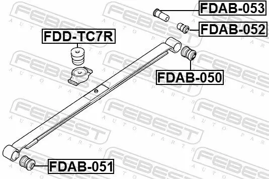 Lagerbuchse, Blattfeder FEBEST FDAB-053 Bild Lagerbuchse, Blattfeder FEBEST FDAB-053