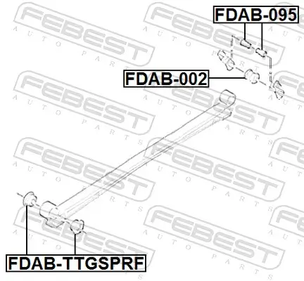Lagerbuchse, Blattfeder hinter der Achse FEBEST FDAB-095 Bild Lagerbuchse, Blattfeder hinter der Achse FEBEST FDAB-095