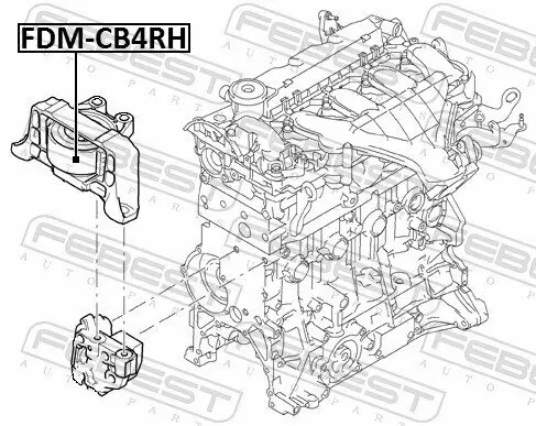Lagerung, Motor vorne rechts FEBEST FDM-CB4RH Bild Lagerung, Motor vorne rechts FEBEST FDM-CB4RH