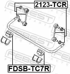 Lagerung, Stabilisator Hinterachse FEBEST FDSB-TC7R Bild Lagerung, Stabilisator Hinterachse FEBEST FDSB-TC7R